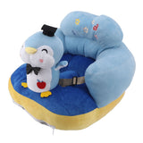 Baby Seat Sofa Comfortable Prevent Falling and Tipping Adjustable Angle Portable Plush Infant Learning Sitting Chair for Toddler Blue Penguin