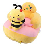 Baby Support Sofa Chair Anti Side Turn Anti Falling Luminous Soft Plush Baby Sofa Learn Sitting Chair for Indoor Bee