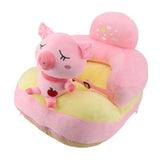 Baby Sitting Sofa Chair Comfortable Anti Rollover Portable Plush Infants Toddler Learning to Sit Chair with Light for Home Pink Pig In Australia - Darrahopens