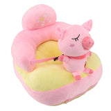 Baby Sitting Sofa Chair Comfortable Anti Rollover Portable Plush Infants Toddler Learning to Sit Chair with Light for Home Pink Pig