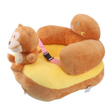 Baby Sitting Sofa Chair Comfortable Anti Rollover Portable Plush Infants Toddler Learning to Sit Chair with Light for Home Monkey