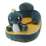 Baby Support Seat Sofa Soft Plush Comfortable Cute Animal Shape Prevent Slip Adjustable Baby Learn Sitting Support Seat Green Dinosaur