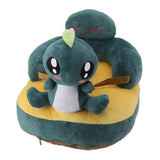 Baby Support Seat Sofa Soft Plush Comfortable Cute Animal Shape Prevent Slip Adjustable Baby Learn Sitting Support Seat Green Dinosaur