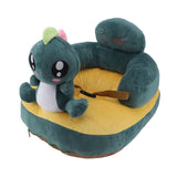 Learning Sitting Chair Prevents Falls Adjustable Angle Portable Safe Super Soft Plush Baby Support Seat Green Dinosaur