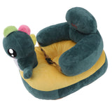 Learning Sitting Chair Prevents Falls Adjustable Angle Portable Safe Super Soft Plush Baby Support Seat Green Dinosaur