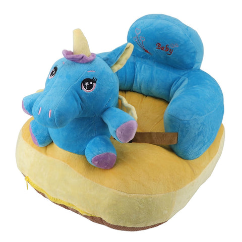 Darrahopens Baby & Kids > Kid's Furniture > Kid's Tables, Chairs & Seats Baby Support Seat Sofa Soft Plush Comfortable Adjustable Angle Bluetooth Function Baby Sitting Support for Indoor Blue Horse Pattern In Australia - Darrahopens