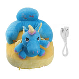 Darrahopens Baby & Kids > Kid's Furniture > Kid's Tables, Chairs & Seats Baby Support Seat Sofa Soft Plush Comfortable Adjustable Angle Bluetooth Function Baby Sitting Support for Indoor Blue Horse Pattern In Australia - Darrahopens