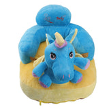 Darrahopens Baby & Kids > Kid's Furniture > Kid's Tables, Chairs & Seats Baby Support Seat Sofa Soft Plush Comfortable Adjustable Angle Bluetooth Function Baby Sitting Support for Indoor Blue Horse Pattern In Australia - Darrahopens