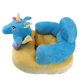 Darrahopens Baby & Kids > Kid's Furniture > Kid's Tables, Chairs & Seats Baby Support Seat Sofa Soft Plush Comfortable Adjustable Angle Bluetooth Function Baby Sitting Support for Indoor Blue Horse Pattern In Australia - Darrahopens
