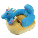 Darrahopens Baby & Kids > Kid's Furniture > Kid's Tables, Chairs & Seats Baby Support Seat Sofa Soft Plush Comfortable Adjustable Angle Bluetooth Function Baby Sitting Support for Indoor Blue Horse Pattern In Australia - Darrahopens