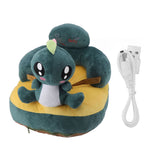 Baby Support Seat Sofa Soft Plush Comfortable Adjustable Angle Bluetooth Function Baby Sitting Support for Indoor Green Dinosaur Pattern