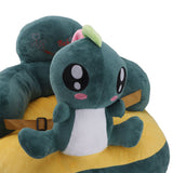 Baby Support Seat Sofa Soft Plush Comfortable Adjustable Angle Bluetooth Function Baby Sitting Support for Indoor Green Dinosaur Pattern