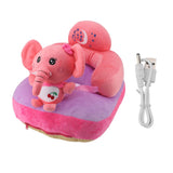 Baby Sofa Chair Floor Support Seat Plush Cute Cartoon Animal Angle Adjustable Baby Learning to Sit Chair with USB Cable for Toddlers Boys Girls Elephant In Australia - Darrahopens