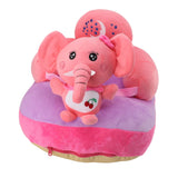 Baby Sofa Chair Floor Support Seat Plush Cute Cartoon Animal Angle Adjustable Baby Learning to Sit Chair with USB Cable for Toddlers Boys Girls Elephant
