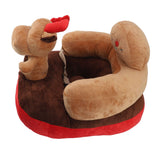 Baby Sofa Chair Floor Support Seat Plush Cute Cartoon Animal Angle Adjustable Baby Learning to Sit Chair with USB Cable for Toddlers Boys Girls Deer