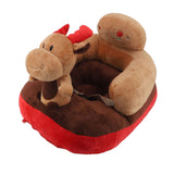 Baby Sofa Chair Floor Support Seat Plush Cute Cartoon Animal Angle Adjustable Baby Learning to Sit Chair with USB Cable for Toddlers Boys Girls Deer