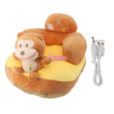 Baby Sofa Chair Floor Support Seat Plush Cute Cartoon Animal Angle Adjustable Baby Learning to Sit Chair with USB Cable for Toddlers Boys Girls Monkey In Australia - Darrahopens