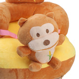 Baby Sofa Chair Floor Support Seat Plush Cute Cartoon Animal Angle Adjustable Baby Learning to Sit Chair with USB Cable for Toddlers Boys Girls Monkey
