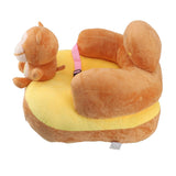 Baby Sofa Chair Floor Support Seat Plush Cute Cartoon Animal Angle Adjustable Baby Learning to Sit Chair with USB Cable for Toddlers Boys Girls Monkey