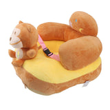 Baby Sofa Chair Floor Support Seat Plush Cute Cartoon Animal Angle Adjustable Baby Learning to Sit Chair with USB Cable for Toddlers Boys Girls Monkey