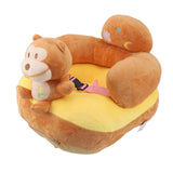 Baby Sofa Chair Floor Support Seat Plush Cute Cartoon Animal Angle Adjustable Baby Learning to Sit Chair with USB Cable for Toddlers Boys Girls Monkey