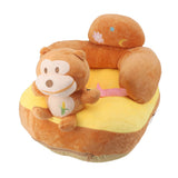 Baby Sofa Chair Floor Support Seat Plush Cute Cartoon Animal Angle Adjustable Baby Learning to Sit Chair with USB Cable for Toddlers Boys Girls Monkey
