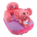 Baby Support Seat Sofa Soft Plush Comfortable Adjustable Angles Bluetooth Function Baby Sitting Support for Indoor Elephant