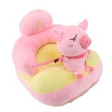 Baby Support Seat Sofa Soft Plush Comfortable Adjustable Angles Bluetooth Function Baby Sitting Support for Indoor Pink Pig