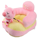 Baby Support Seat Sofa Soft Plush Comfortable Adjustable Angles Bluetooth Function Baby Sitting Support for Indoor Pink Pig