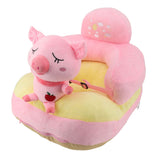 Baby Support Seat Sofa Soft Plush Comfortable Adjustable Angles Bluetooth Function Baby Sitting Support for Indoor Pink Pig
