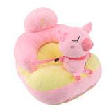 Baby Support Seat Sofa Soft Plush Comfortable Adjustable Angles Bluetooth Function Baby Sitting Support for Indoor Pink Pig