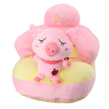 Baby Support Seat Sofa Soft Plush Comfortable Adjustable Angles Bluetooth Function Baby Sitting Support for Indoor Pink Pig