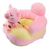 Baby Support Seat Sofa Soft Plush Comfortable Adjustable Angles Bluetooth Function Baby Sitting Support for Indoor Pink Pig