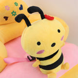 Darrahopens Baby & Kids > Kid's Furniture > Kid's Tables, Chairs & Seats Baby Sofa Chair Floor Support Seat Bluetooth Plush Cute Cartoon Animal Adjustable Baby Learn to Sit Up Chair with USB Cable for Toddlers Boys Girls Bee In Australia - Darrahopens
