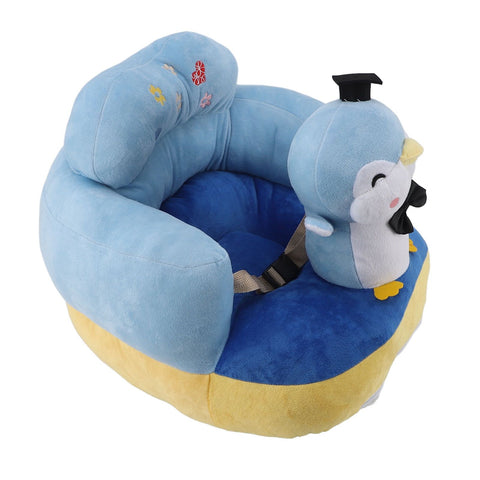 Baby Sofa Chair Floor Support Seat Bluetooth Plush Cute Cartoon Animal Adjustable Baby Learn to Sit Up Chair with USB Cable for Toddlers Boys Girls Blue Penguin In Australia - Darrahopens