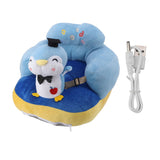 Baby Sofa Chair Floor Support Seat Bluetooth Plush Cute Cartoon Animal Adjustable Baby Learn to Sit Up Chair with USB Cable for Toddlers Boys Girls Blue Penguin In Australia - Darrahopens