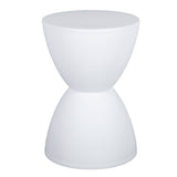 Modern Hourglass Shaped Stool Round End Table Stool for Shoe Changing Home Use 43x30cm White In Australia - Darrahopens