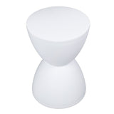 Modern Hourglass Shaped Stool Round End Table Stool for Shoe Changing Home Use 43x30cm White In Australia - Darrahopens
