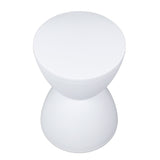 Modern Hourglass Shaped Stool Round End Table Stool for Shoe Changing Home Use 43x30cm White