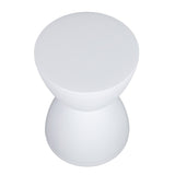 Modern Hourglass Shaped Stool Round End Table Stool for Shoe Changing Home Use 43x30cm White