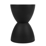 Modern Hourglass Shaped Stool Round End Table Stool for Shoe Changing Home Use 43x30cm Black In Australia - Darrahopens