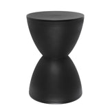 Modern Hourglass Shaped Stool Round End Table Stool for Shoe Changing Home Use 43x30cm Black