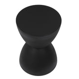 Modern Hourglass Shaped Stool Round End Table Stool for Shoe Changing Home Use 43x30cm Black