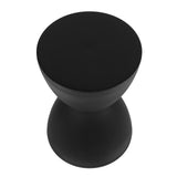 Modern Hourglass Shaped Stool Round End Table Stool for Shoe Changing Home Use 43x30cm Black