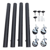 4PCS Furniture Legs with Caster Wheels Heavy Duty Carbon Steel Table Leg Extender Riser for Cabinet Sofa Bed Couch Coffee Table 51cm/20.1in In Australia - Darrahopens