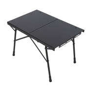 Camping Folding Table Professional Adjustable Height Aluminum Alloy Camping Side Table for Outdoor Hiking Picnics BBQ Cooking Black