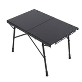 Camping Folding Table Professional Adjustable Height Aluminum Alloy Camping Side Table for Outdoor Hiking Picnics BBQ Cooking Black