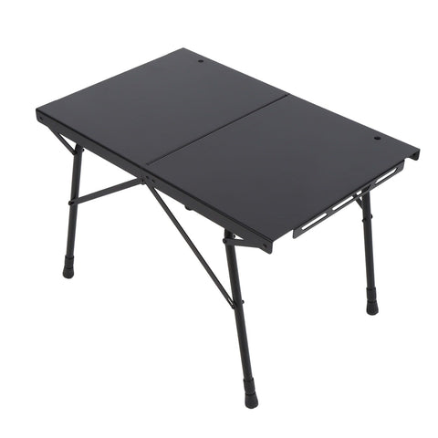 Camping Folding Table Professional Adjustable Height Aluminum Alloy Camping Side Table for Outdoor Hiking Picnics BBQ Cooking Black