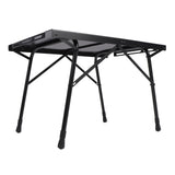 Camping Folding Table Professional Adjustable Height Aluminum Alloy Camping Side Table for Outdoor Hiking Picnics BBQ Cooking Black