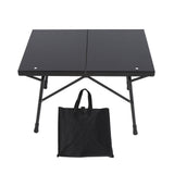 Camping Folding Table Professional Adjustable Height Aluminum Alloy Camping Side Table for Outdoor Hiking Picnics BBQ Cooking Black